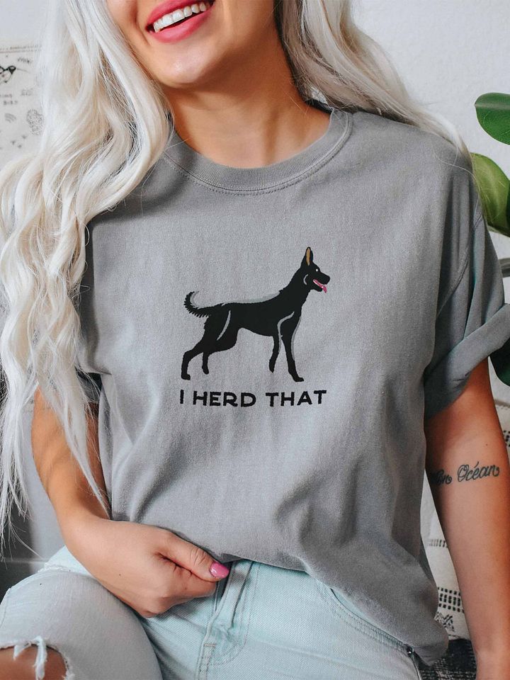 I Herd That T-Shirt(Embroidered) of a Belgian Malinois(Black) product image (2)