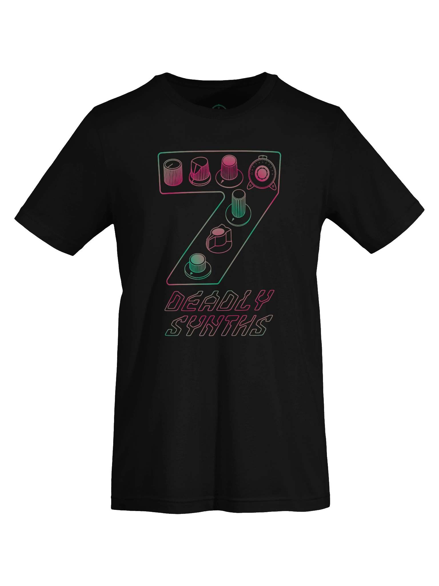 Synthesizer Legends T-Shirt - Seven Deadly Synths (7 Synthesis Classics) AURORA PRINT A product image (7)