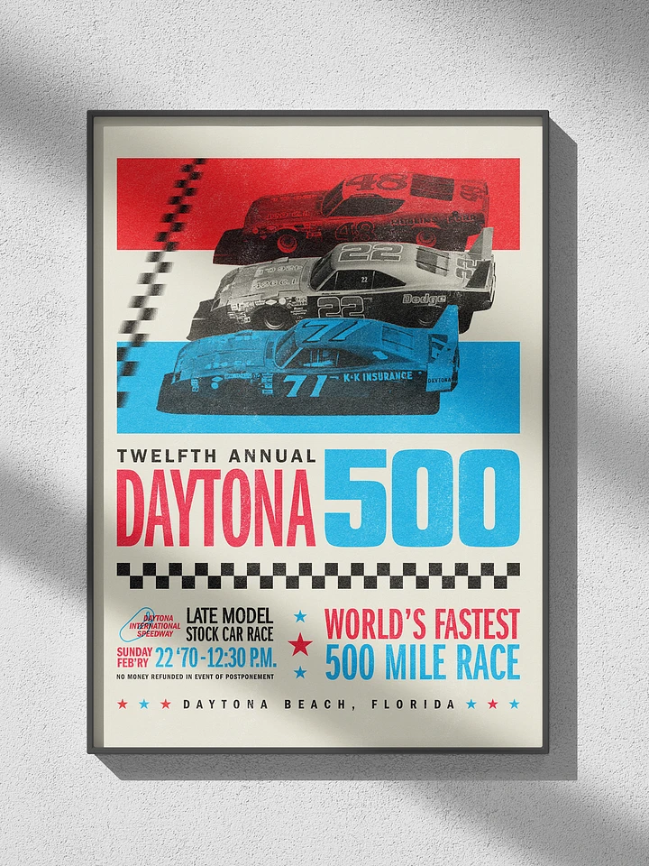 Vintage Daytona 500 Art Print product image (2)