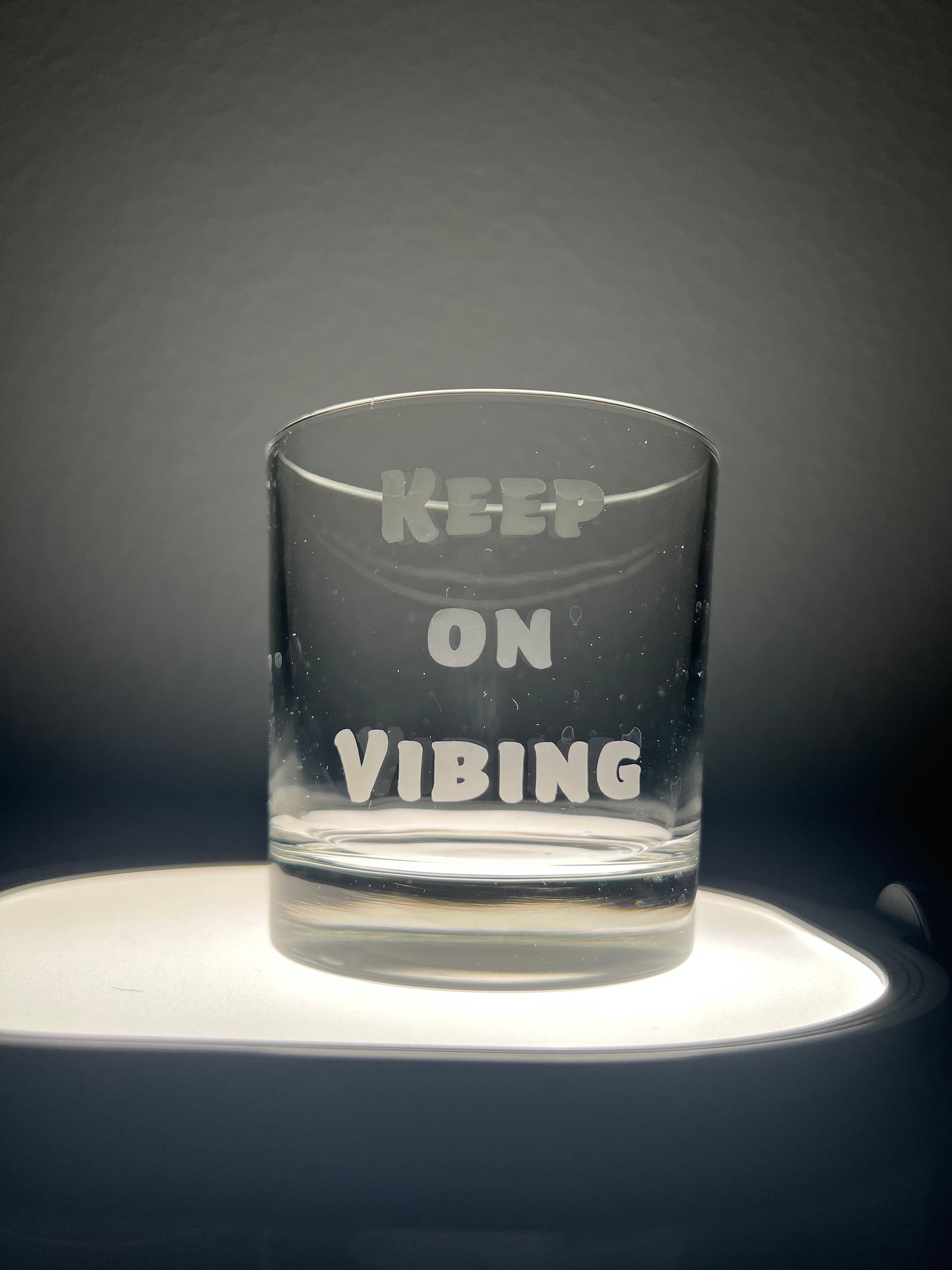 Keep on Vibing Rocks Glass product image (1)