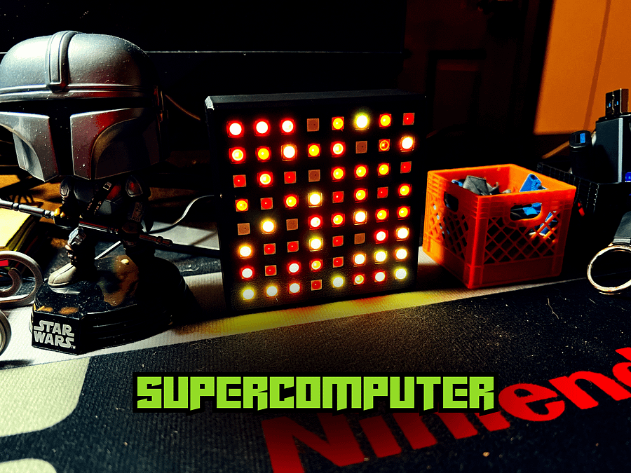 Animated LED Matrix Desk Lamp - 9 Animations to Choose From - USB-C Powered - Push Button Animation Selector And Power On/Off product image (7)