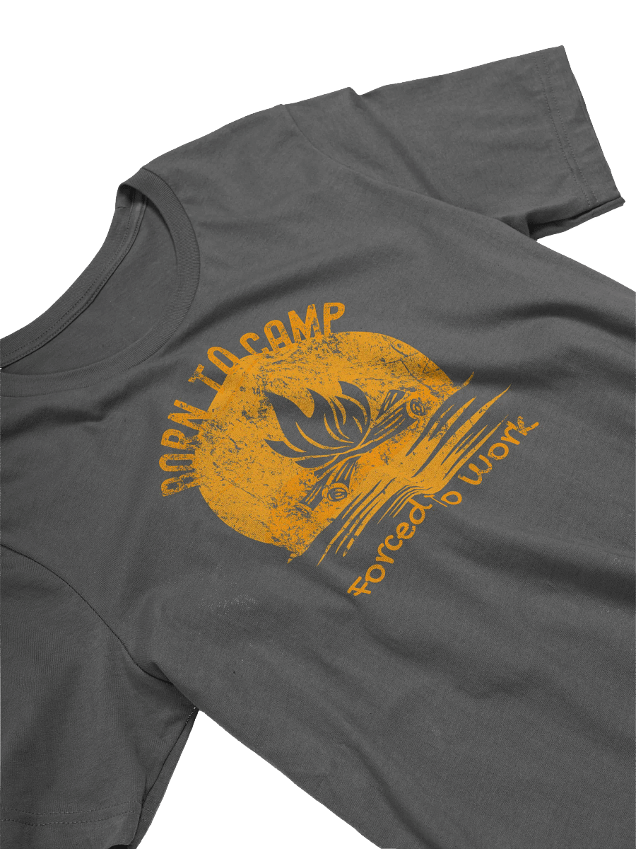 Camping Tee, Outdoor Shirt, Nature Lover Gift, Adventure T-Shirt, Wanderlust Top, Born To Camp, Forced To Work - Minimalist Retro Camping product image (32)