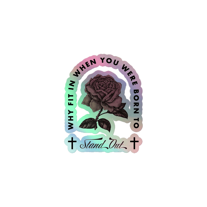 35:1 Rose Collection - STAND OUT Rose, Black | Single Holographic Sticker product image (2)