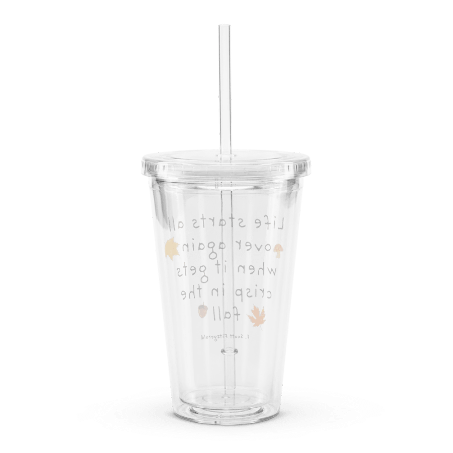 Fall-Inspired Double Wall Clear Plastic Tumbler with Motivational Autumn Quote product image (2)