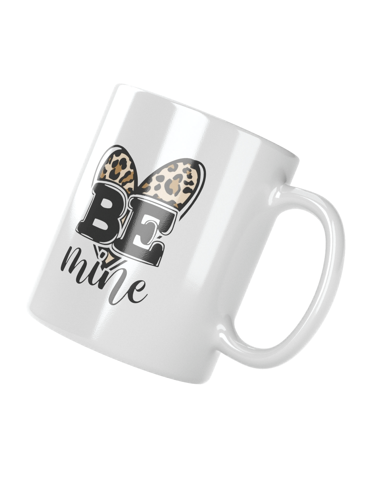 Be Mine Leopard Heart White Glossy Mug product image (3)