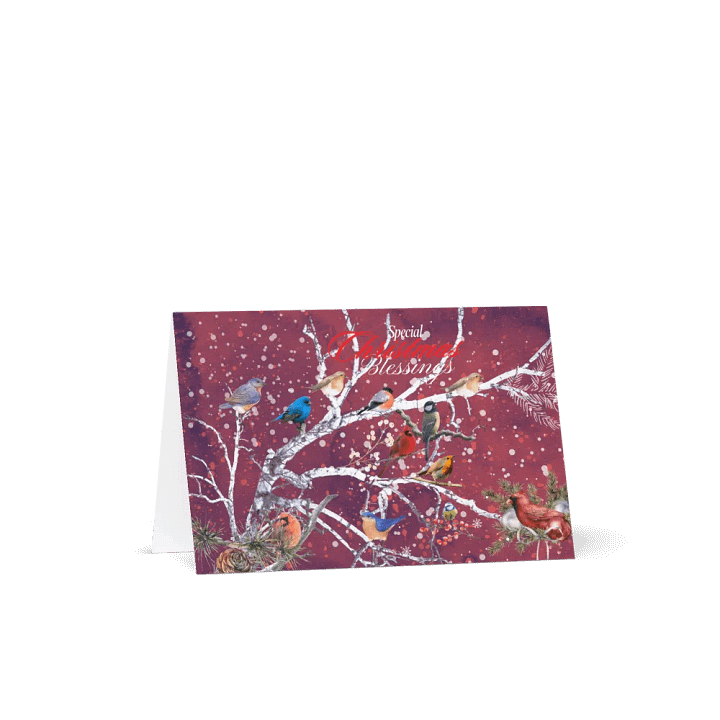Artistic birds Greeting Card family friends colleagues product image (1)