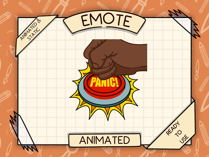 👋🏿🚨 PANIC BUTTON – Animated Emote product image (1)
