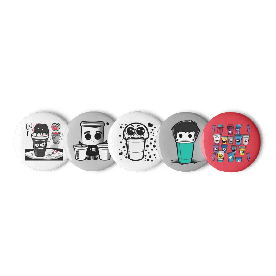 Quirky Cup Faces Pin Set product image (1)