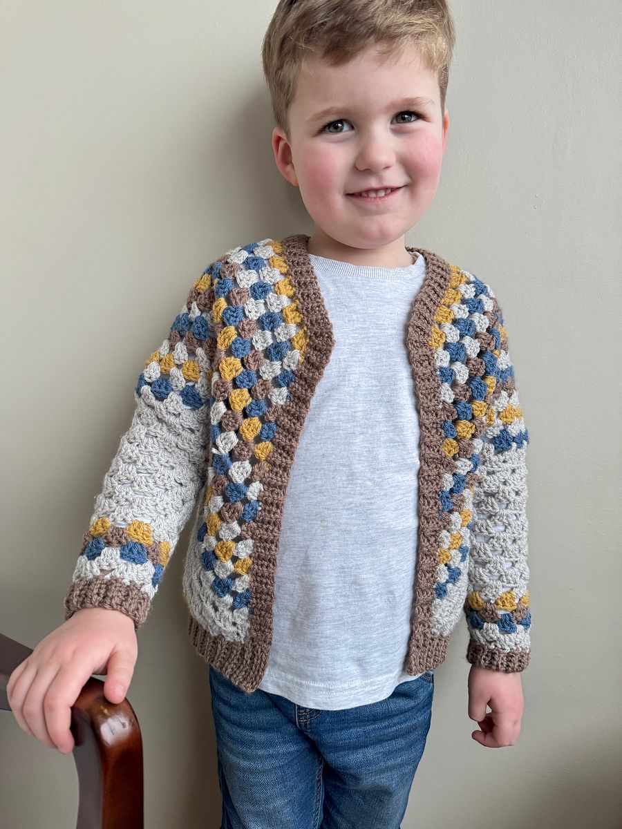 Granny Stitch Child Cardigan Crochet Pattern | Sizes Newborn to 10 Years | PDF Instant Download | Top Down Construction product image (4)