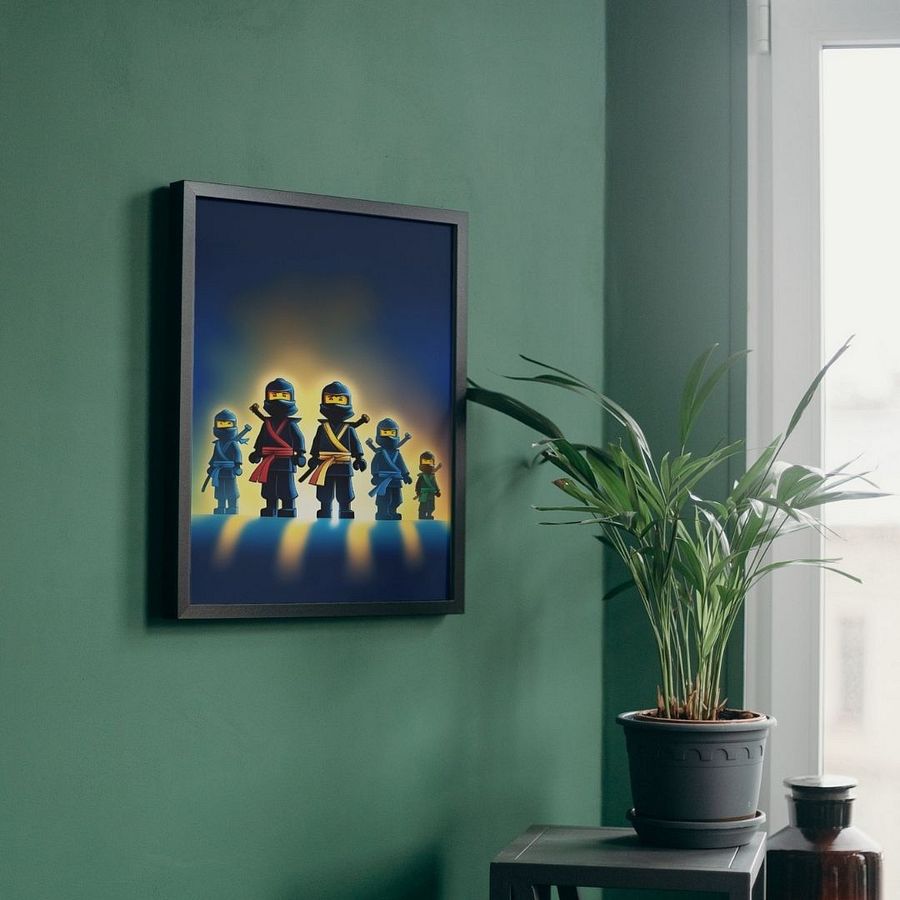 Ninja wall art Boys Room - Blue Ninja Poster - Ninjago inspired Wall Decoration for Boys product image (47)