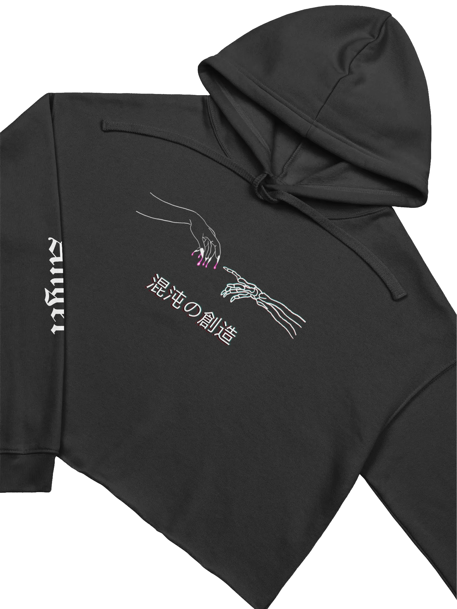 Creation of Chaos Fleeced Crop Hoodie - White Print product image (19)