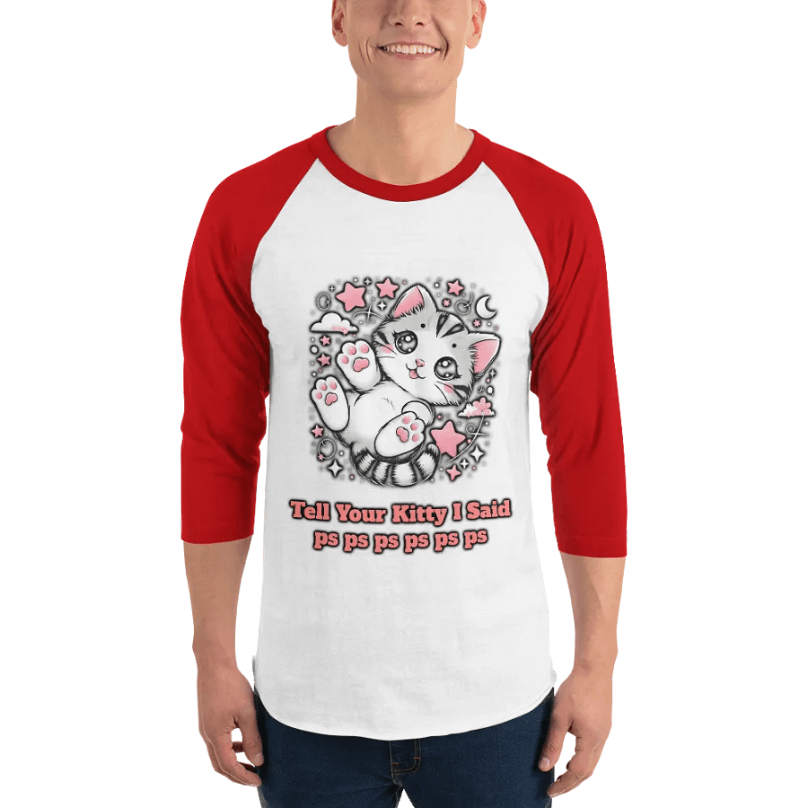 pspsps Kitty Baseball Style Tee - Light Torso Colors product image (81)