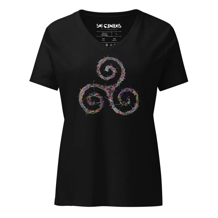 Vibrant Triskelion Tee | Celtic Sacred Geometry Art V-Neck product image (1)