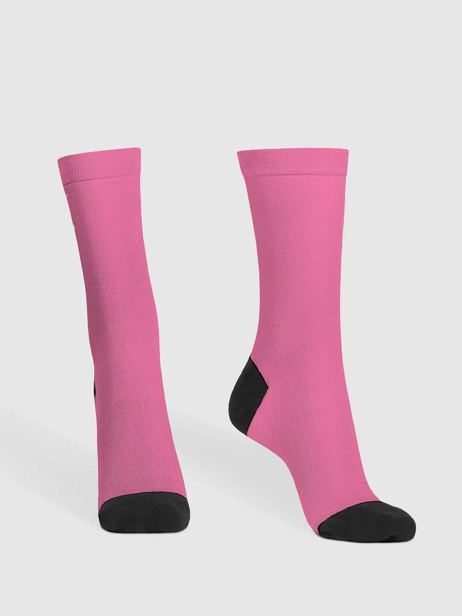 Salty Soles Crew Socks | BRN.2C.C.™ Edition | White Logo on Brilliant Rose product image (3)