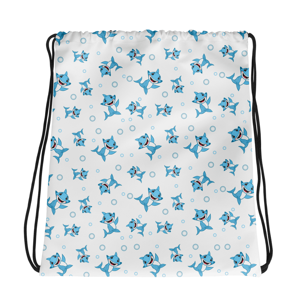Smiling Sharks All-Over Drawstring Bag product image (1)