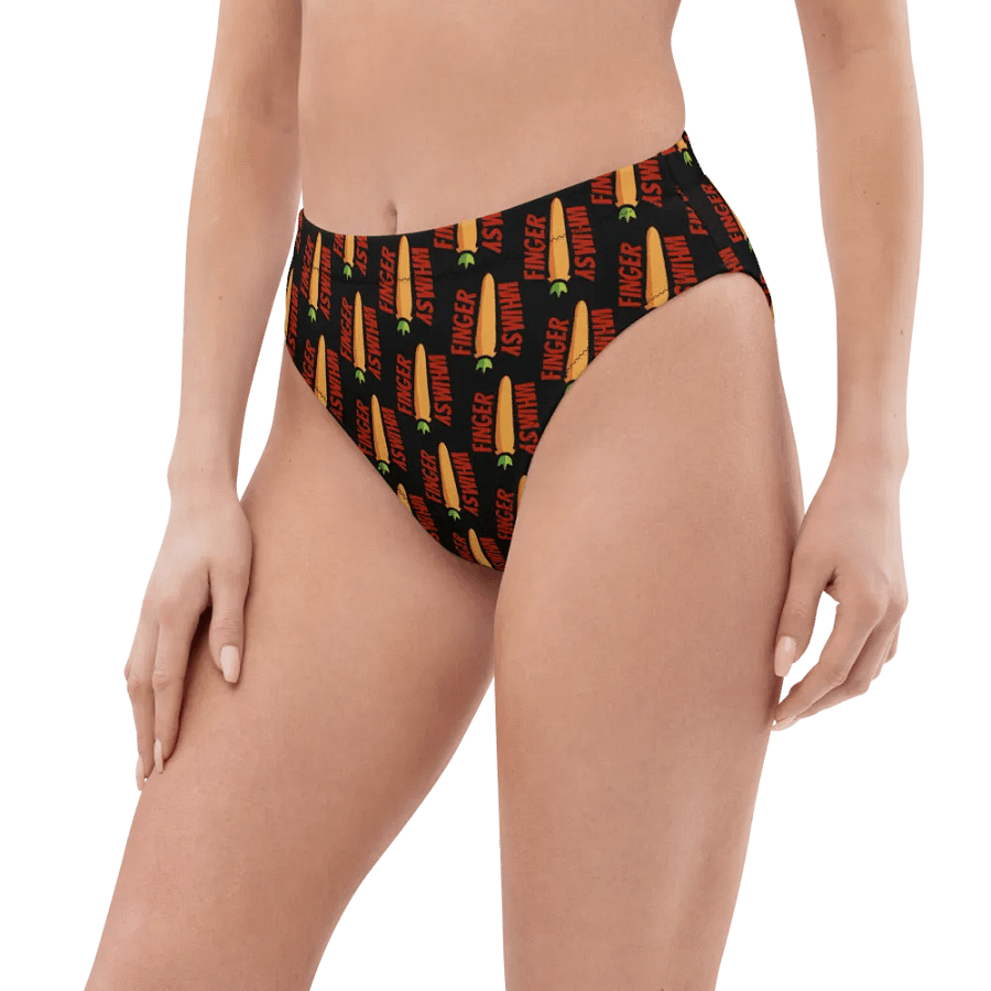 Finger Whimsy (BLK) High-Waisted Bikini Bottoms product image (7)