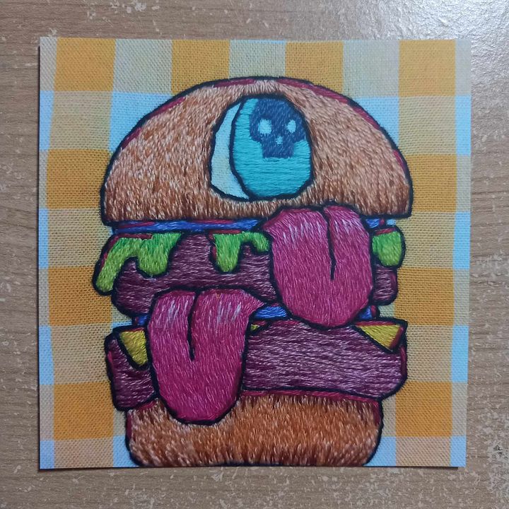 Monster Burger Embroidery Print product image (2)