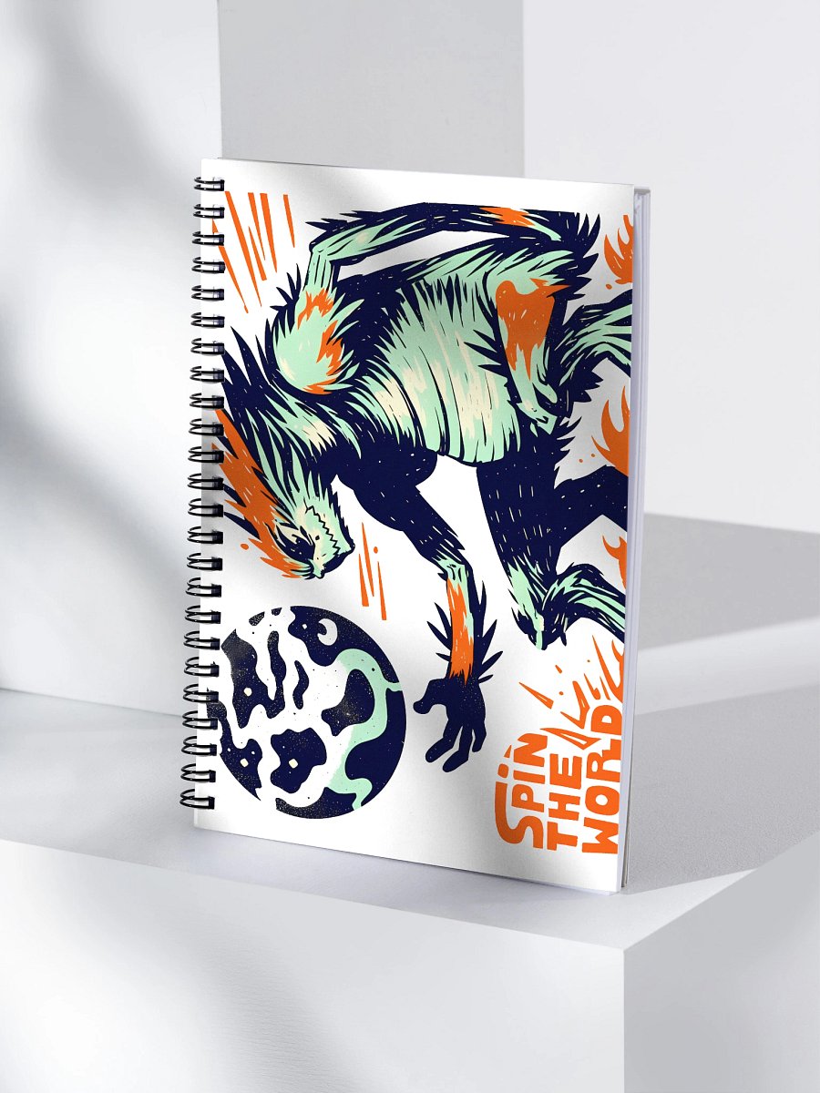 Fiery Beast Spins the World: Cosmic Art Spiral Notebook product image (4)