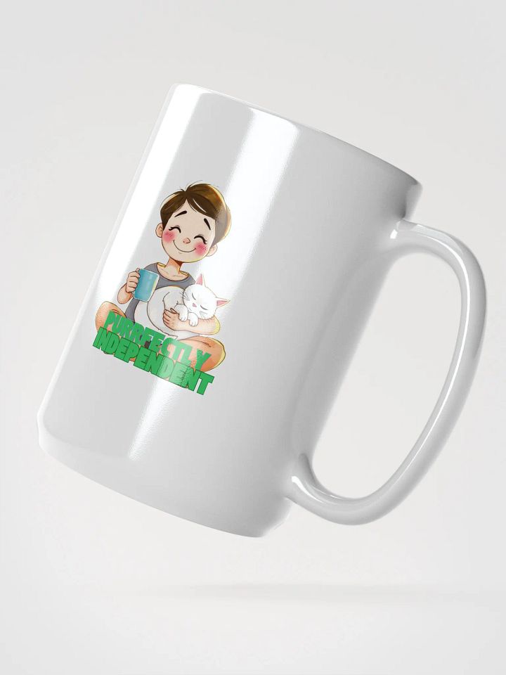 Purrfectly Independent White Glossy Mug product image (2)