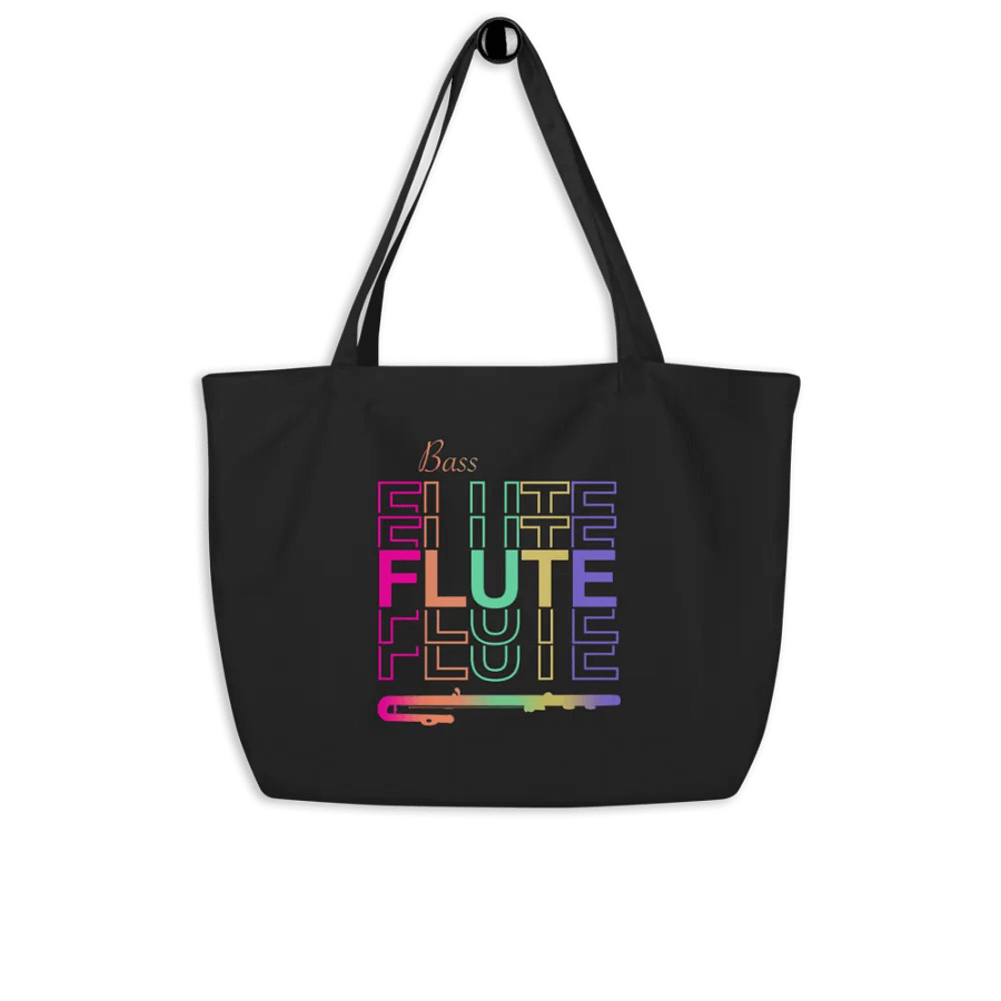 Symmetrical Flute Graphic Tote Bag - Bass Flute product image (9)