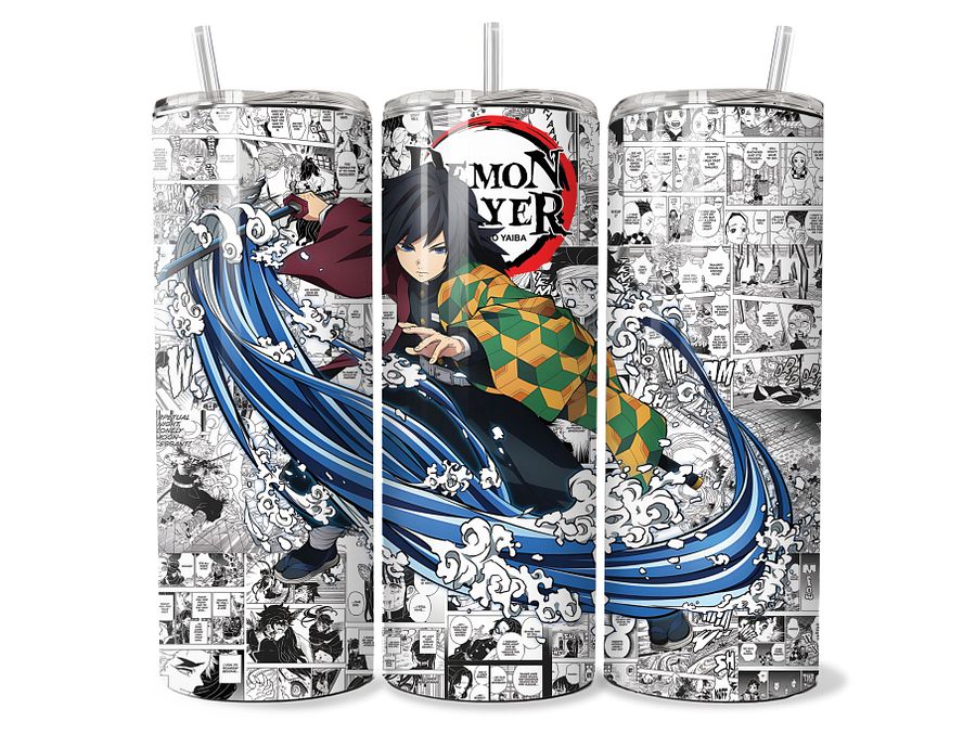 Demon Slayer - Giyu Tomioka Water Breathing Manga Tumbler - 20oz Stainless Steel product image (1)