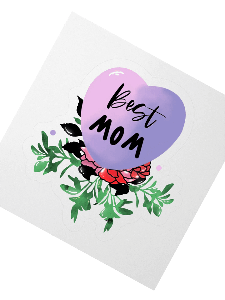 Best Mom Floral Heart Sticker product image (2)