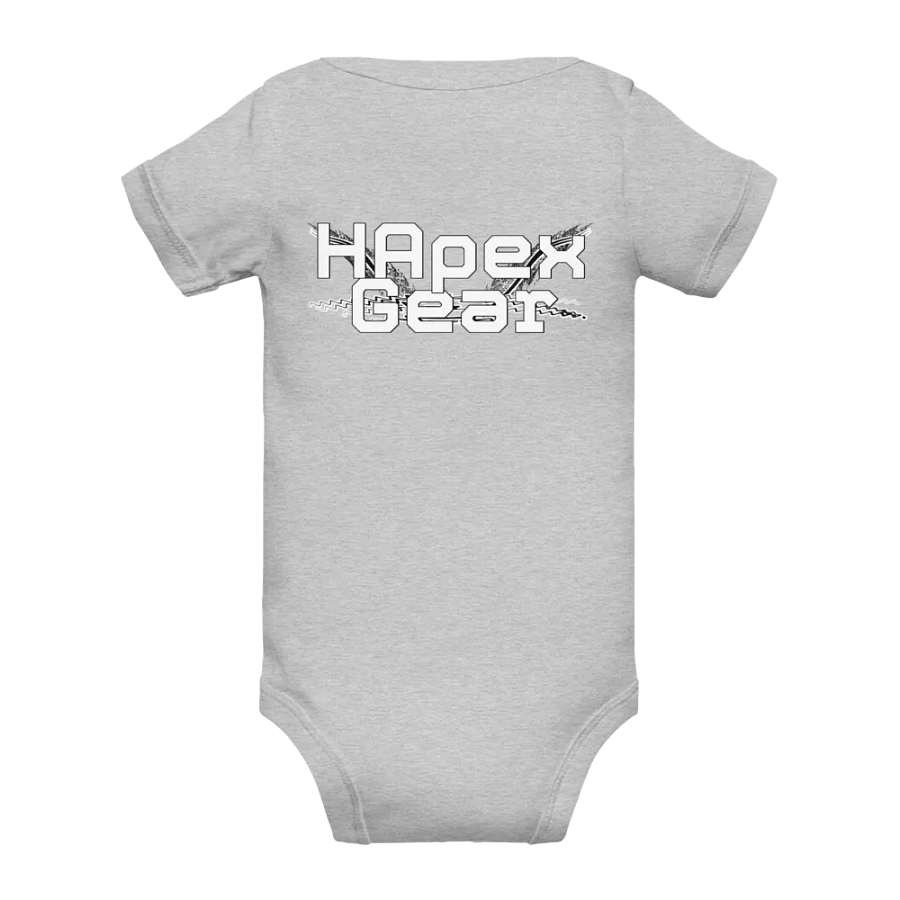 Baby Short Sleeve One Piece - Embroidered - White HApex Gear Black Logo product image (12)