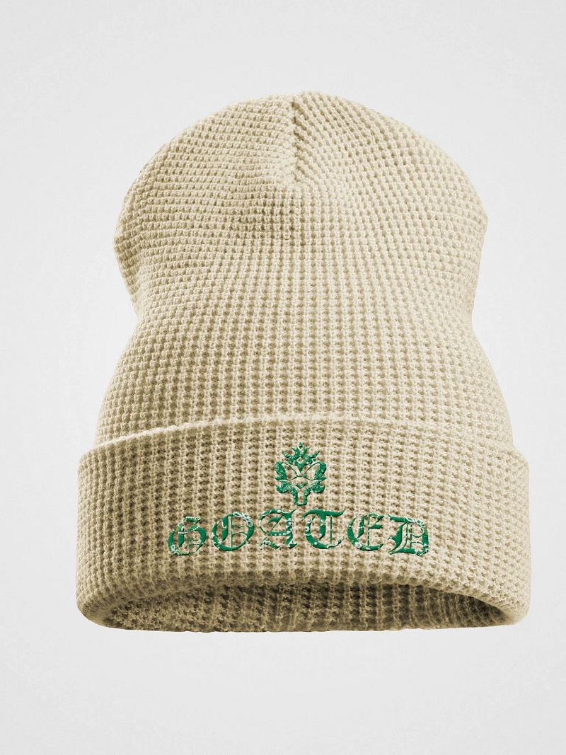 "GOATED" Green Waffle Beanie