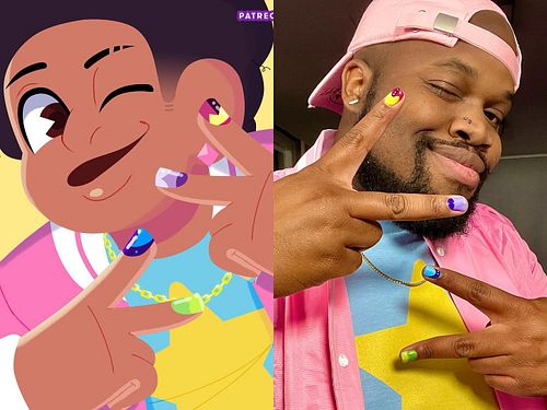 How did I do on my first cosplay? 🥺👉🏾👈🏾

Art by: @shamarttm 

#cosplay #stevenuniverse #cosplayer #nailsdesign #nails #nailsa...