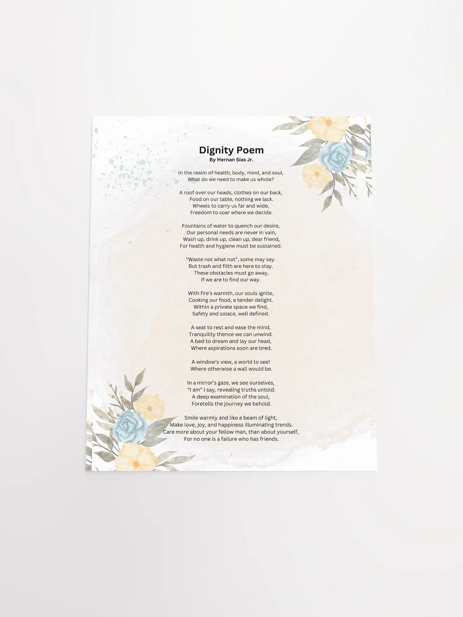 Dignity Poem Poster 1 of 2 product image (4)