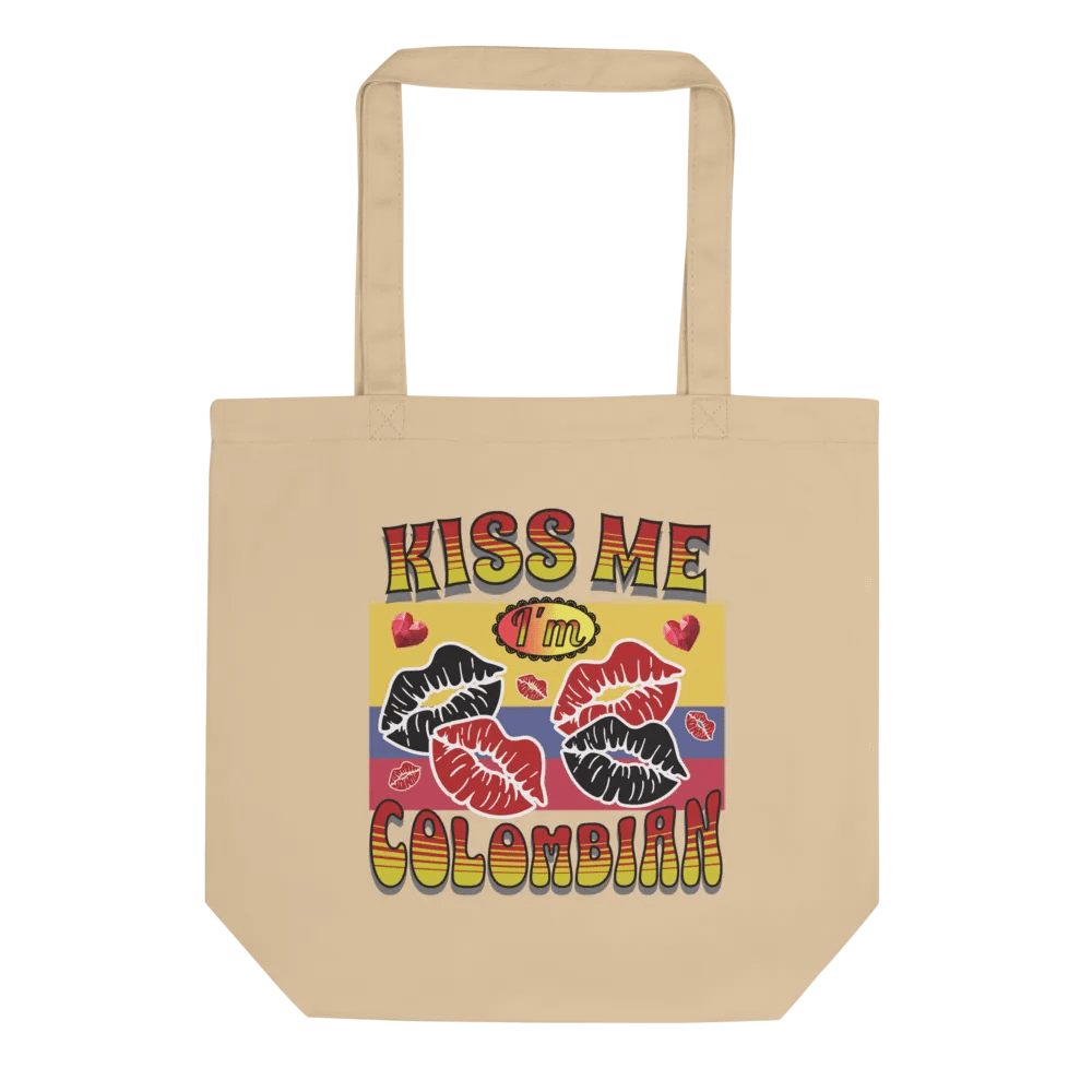 Kiss Me I'm Colombian Flag Tote Bag product image (1)