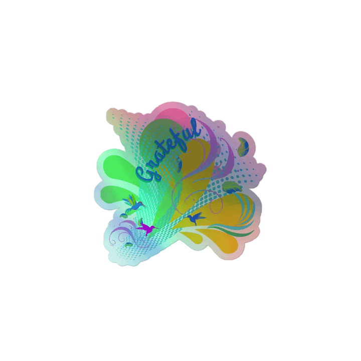 Sticker grateful water droplets design with hummingbirds product image (1)