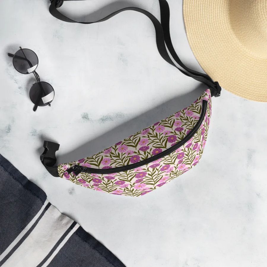 Corncockle Bouquet - Pink and Forest Green - Fanny Pack product image (3)