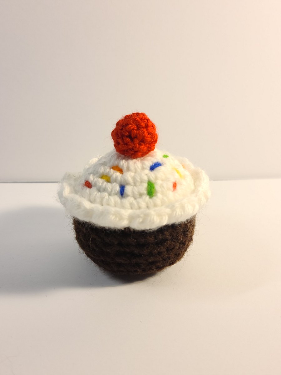 Handmade Amigurumi Chocolate Cupcake Stuffed Toy product image (1)