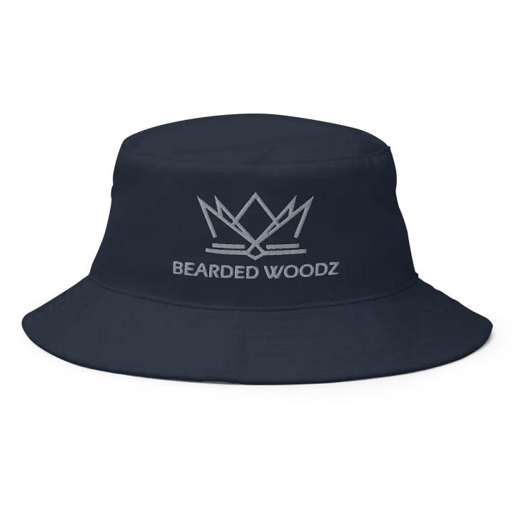 Bearded Woodz Navy Bucket Hat (Grey Embroidery) product image (1)