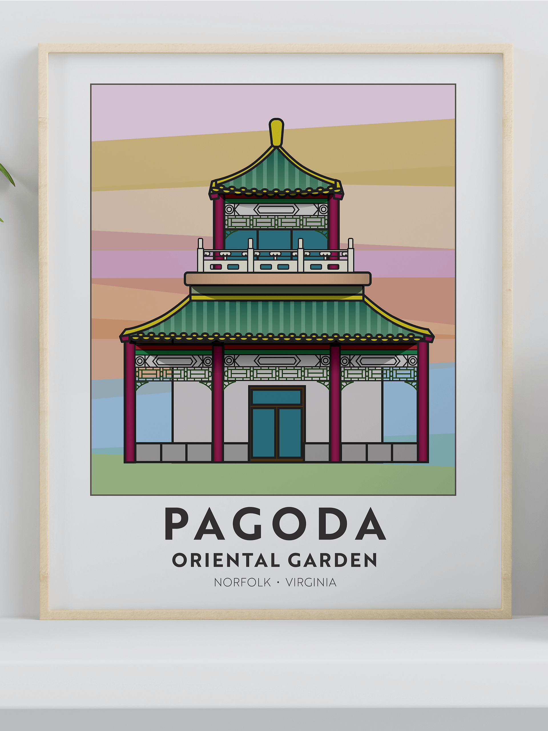 Norfolk Pagoda & Oriental Garden Art Print product image (1)