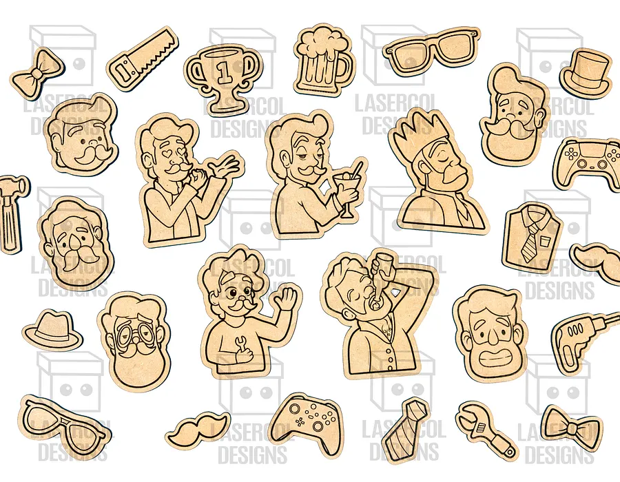 Father's Day Paint Kit DIY Cut Outs Set 1 & 2 - Laser Cut Files product image (2)