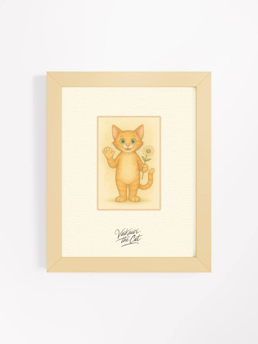 Vaikauri the Cat Vibrant Matte Artprint in Ayous Wood Frame product image (8)