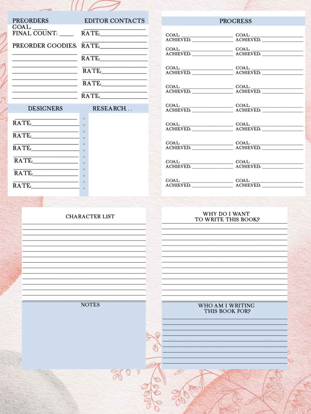 PDF Download: Novel Planner Pages product image (2)