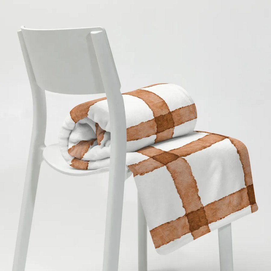 COZY GINGHAM CINNAMON BLANKET IN TWO SIZES product image (9)