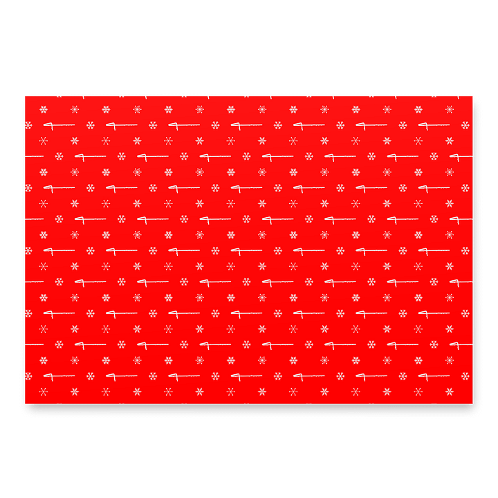 Flutes and Snowflakes - Contrabass - Red Gift Wrap Paper Sheets product image (2)