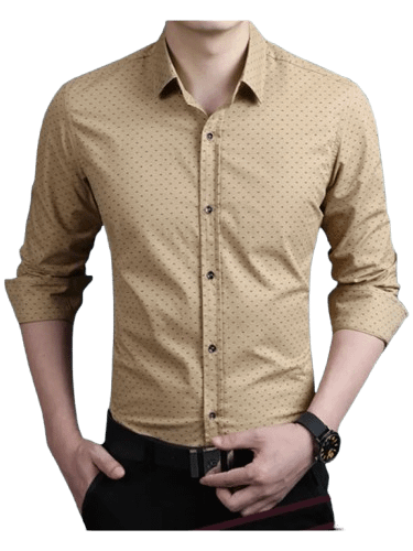 Brand Fashion Male Shirt Long-Sleeves Tops Polka Dot Printing Mens Dress Shirts Slim Men Shirt Plus Size M-5XL FGT product image (4)