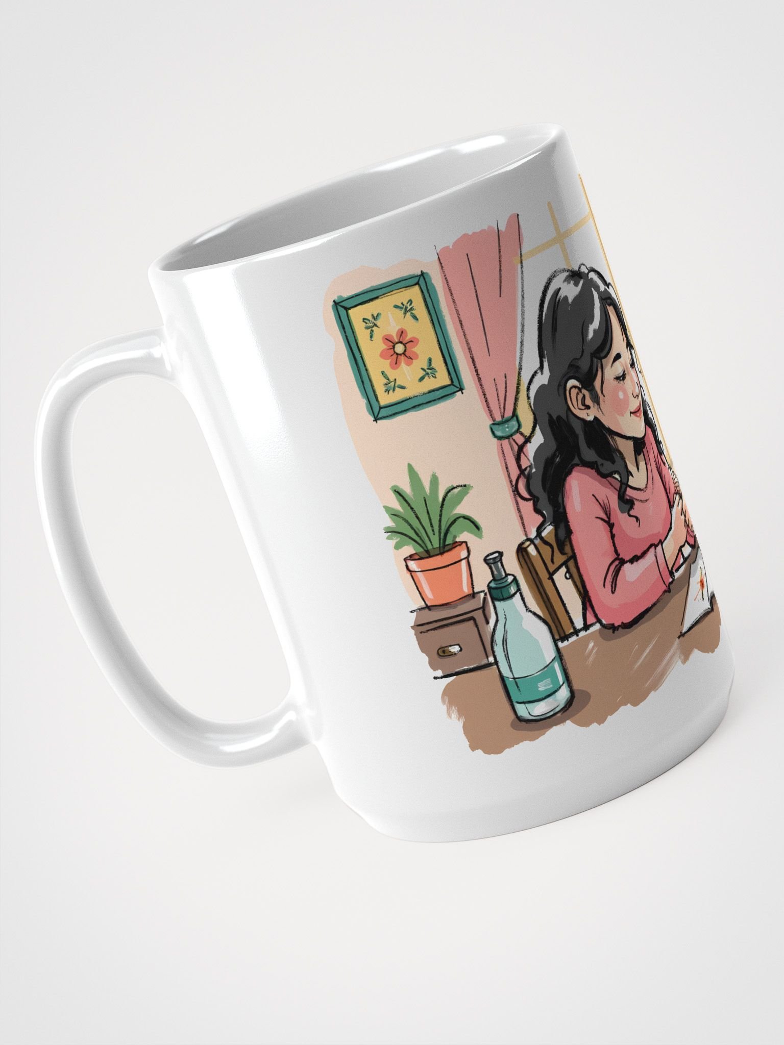 Sister-Brother Bond: Heartwarming Raksha Bandhan Art Glossy Mug product image (3)