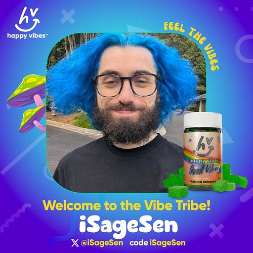 Ya boi is now Partnered with @happyvibes.life !! Use code iSageSen for 30% off hehehe #happyvibes #gummies #mushroom