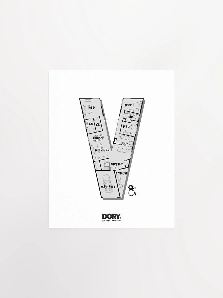 Alphabet Floor Plan Poster - V product image (1)