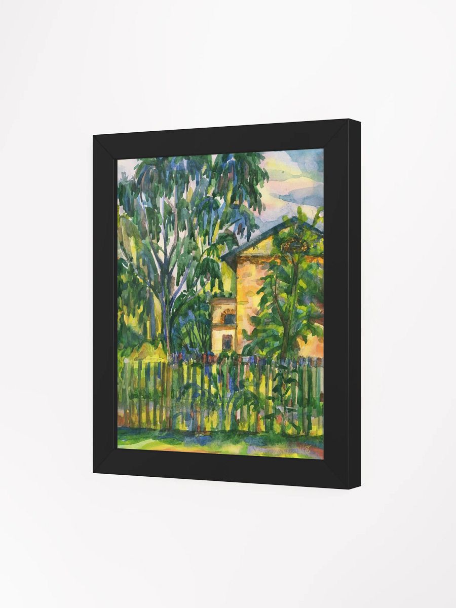 Tranquil Retreat Framed Watercolor Poster - Private House with Ffence product image (8)