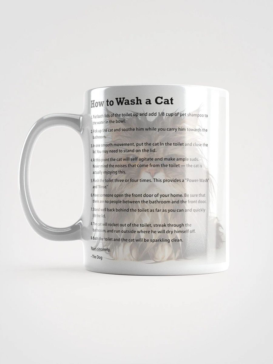 Hilarious Cat Washing Guide #Humorous Glossy Mug - White product image (6)