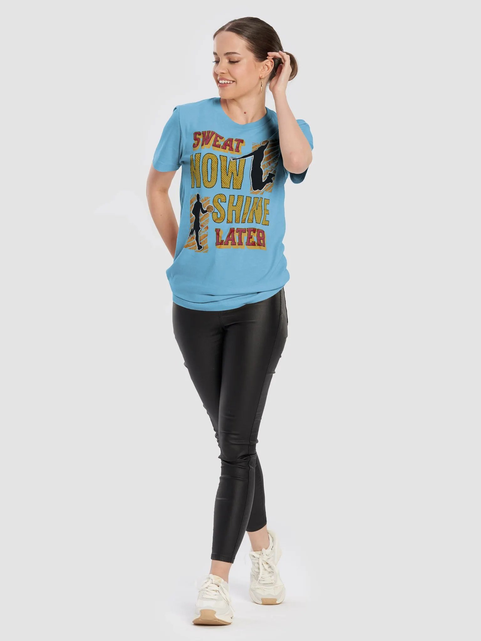 Sweat Now Shine Later Basketball Motivational T-Shirt product image (6)