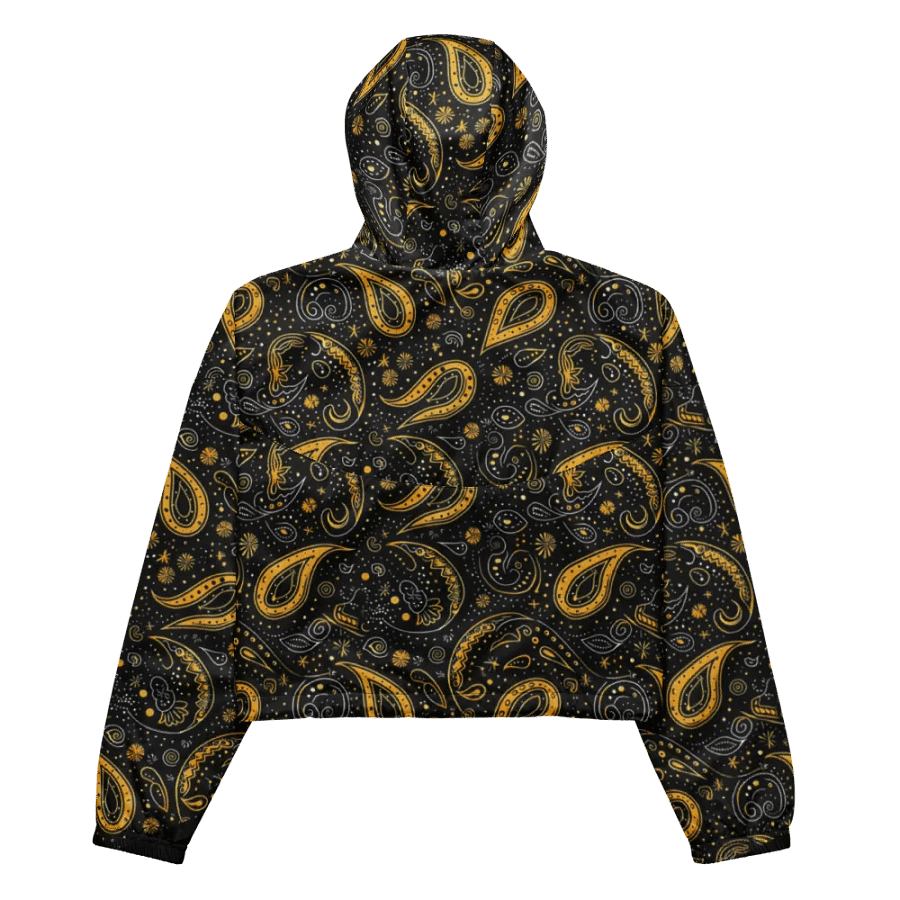 Yellow Paisley Gang Women's Cropped Windbreaker product image (2)