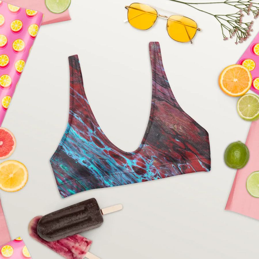 Crimson Tide - All-Over Print Recycled Padded Bikini Top product image (6)